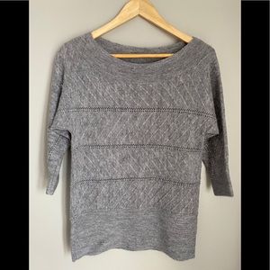 NWOT WHBM Light gray Silver laced sweater